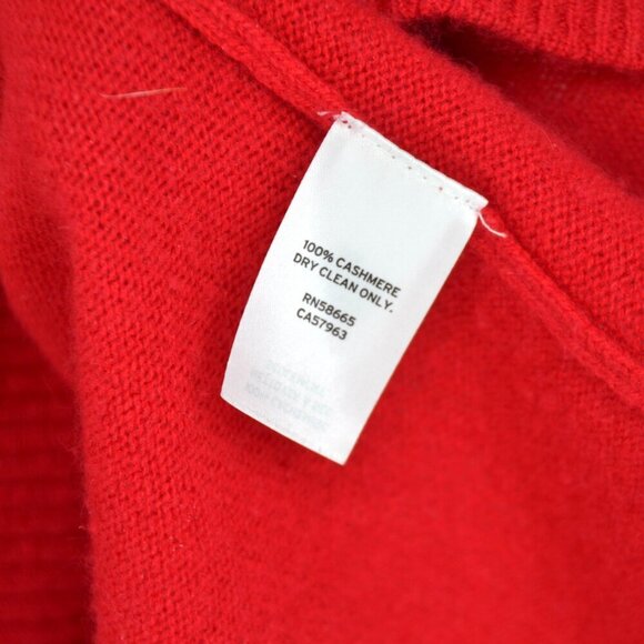 NORDSTROM Cashmere Turtleneck Sweater Lightweight Soft In Red Chinoise Women's M - Picture 5 of 7